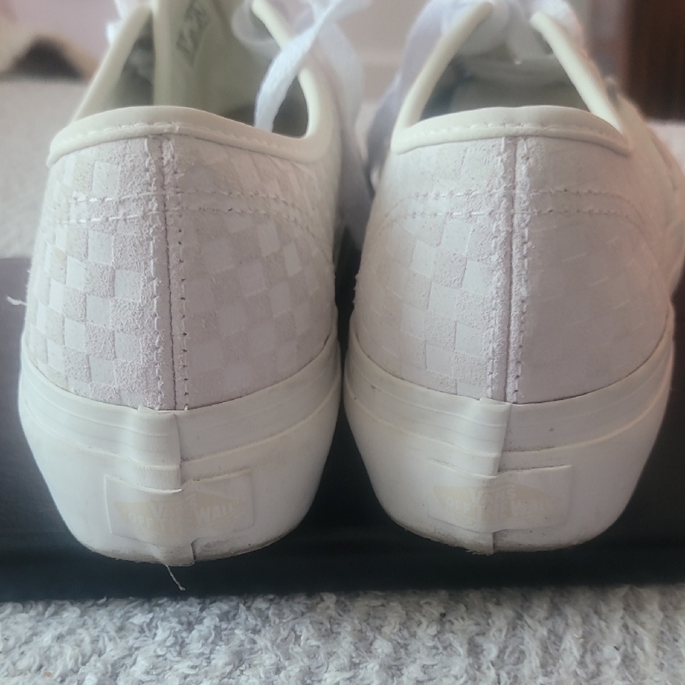 Vans plarform white leather skate shoes size 8 - Picture 2 of 6